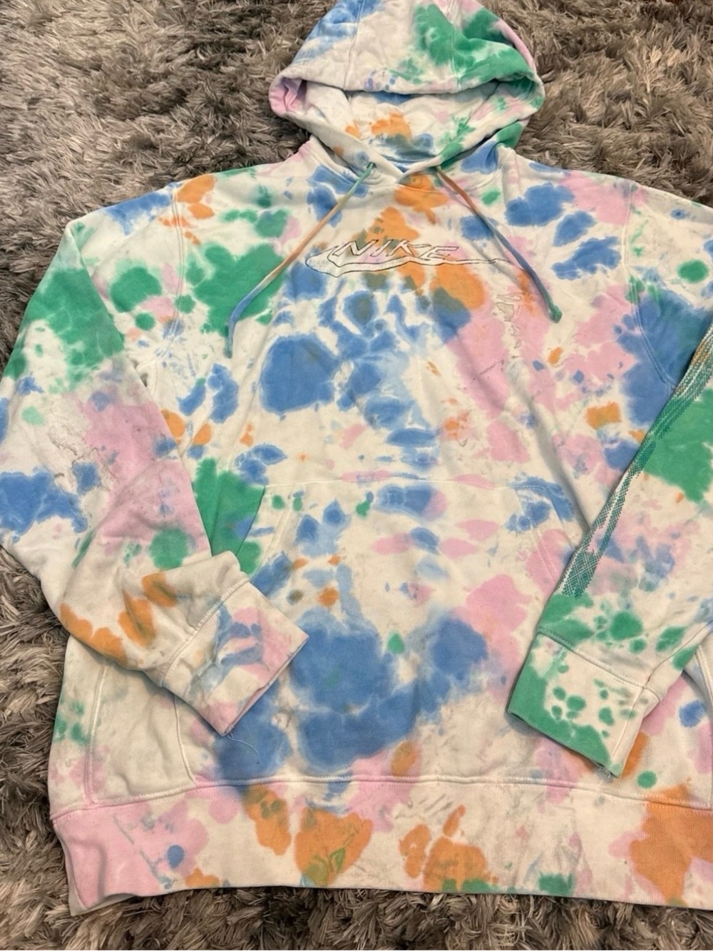 Nike Pastel Tie-Dye Hoodie in Blue, Green, Pink, Orange